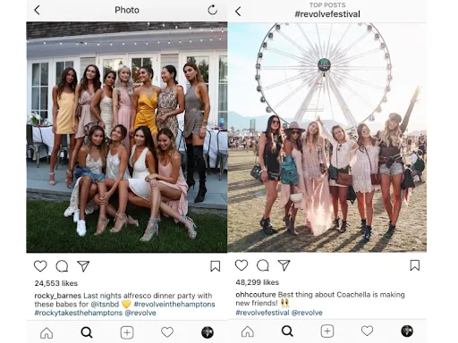 Revolve's expriential and influencer marketing tactics