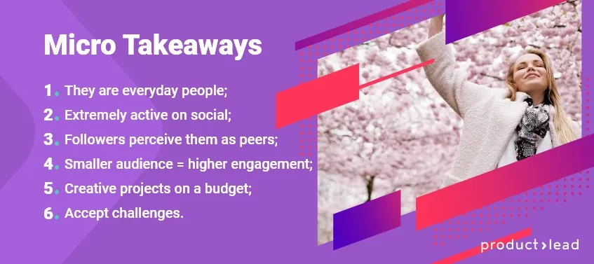 numbered list with six micro-influencer features